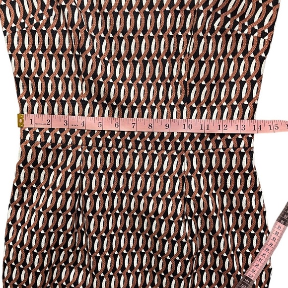 Boden Brown Black White Abstract Print Martha roll collar sheath dress Women's 4 - Picture 6 of 10